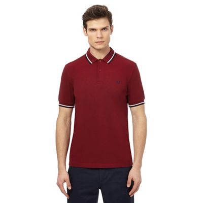 Dark red twin tipped polo shirt